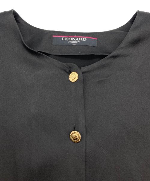 LEONARD（レオナール）LEONARD (レオナール) 切替ブラウス ブラック サイズ:11Rの古着・服飾アイテム