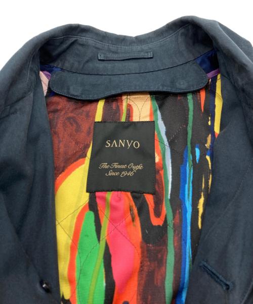 SANYO（サンヨー）SANYO (サンヨー) JANTJE ONTEMBAAR (ヤンチェ オンテンバール) ステンカラーコート ネイビー サイズ:Sの古着・服飾アイテム