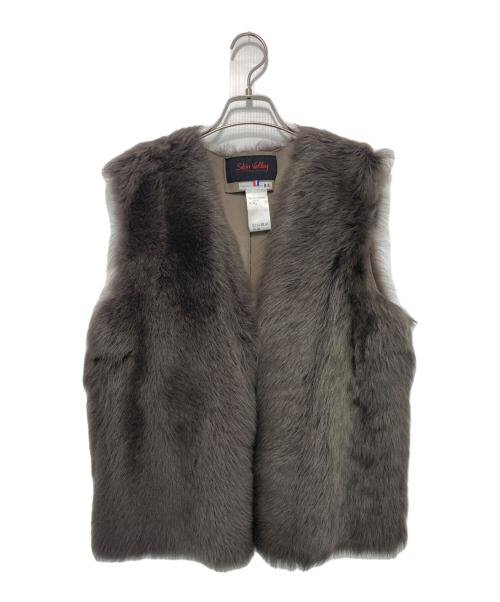 SKIN VALLEY（スキンバレー）skin valley (スキンバレー) ラムレザーベスト ブラウン サイズ:FREEの古着・服飾アイテム