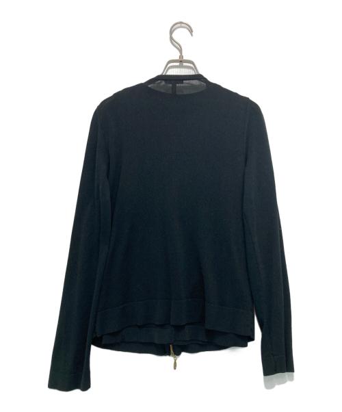 ESCADA（エスカーダ）ESCADA (エスカーダ) ジップアンサンブルカーディガン ブラック サイズ:ﾉｰｽﾘｰﾌﾞﾆｯﾄ：36/ｶｰﾃﾞｨｶﾞﾝ38の古着・服飾アイテム
