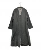 BARNEYS NEWYORKバーニーズ・ニューヨーク）の古着「ノーカラーウールコート」｜グレー
