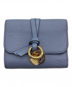 Chloeクロエ）の古着「ALPHABETスモールトリフォードウォレット」｜スカイブルー