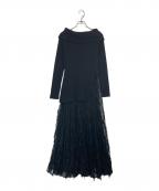 COCODEALココディール）の古着「オフショルスリットニット×キャミワンピース」｜ブラック