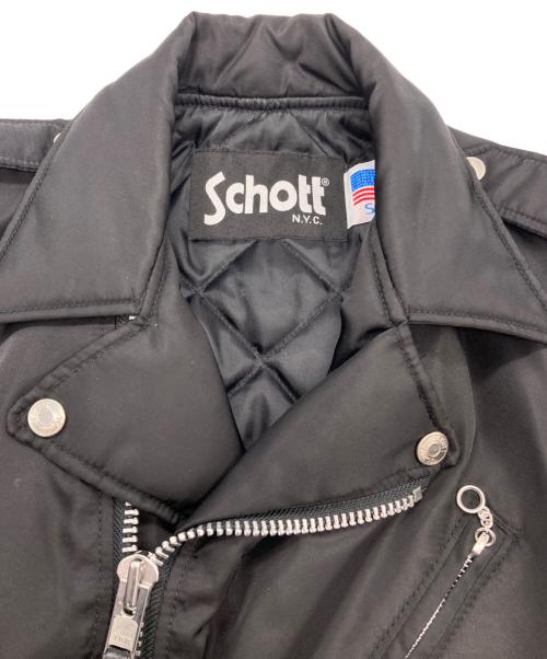 Schott（ショット）shott (ショット) ナイロンライダースジャケット ブラック サイズ:Sの古着・服飾アイテム