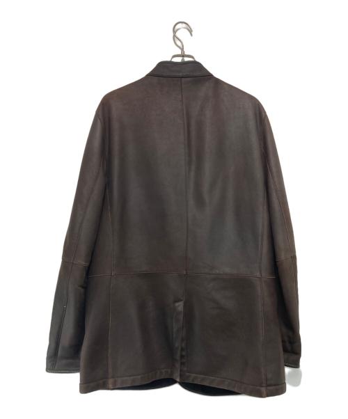 ERMENEGILDO ZEGNA（エルメネジルド・ゼニア）ERMENEGILDO ZEGNA (エルメネジルド・ゼニア) ムートンコート ブラウン サイズ:54の古着・服飾アイテム