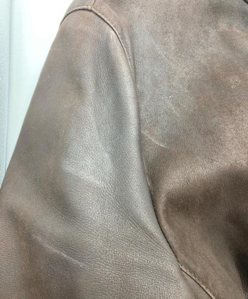 ERMENEGILDO ZEGNA（エルメネジルド・ゼニア）ERMENEGILDO ZEGNA (エルメネジルド・ゼニア) ムートンコート ブラウン サイズ:54の古着・服飾アイテム