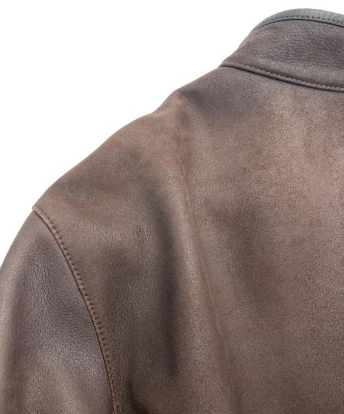 ERMENEGILDO ZEGNA（エルメネジルド・ゼニア）ERMENEGILDO ZEGNA (エルメネジルド・ゼニア) ムートンコート ブラウン サイズ:54の古着・服飾アイテム