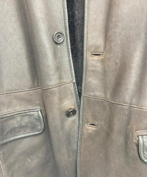 ERMENEGILDO ZEGNA（エルメネジルド・ゼニア）ERMENEGILDO ZEGNA (エルメネジルド・ゼニア) ムートンコート ブラウン サイズ:54の古着・服飾アイテム