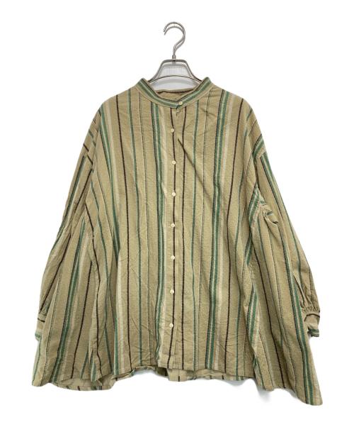 TOMUGU（ツムグ）TOMUGU (ツムグ) コーデュロイ ストライプ ブラウス ベージュ サイズ:Fの古着・服飾アイテム