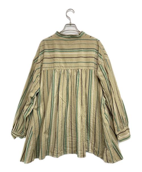 TOMUGU（ツムグ）TOMUGU (ツムグ) コーデュロイ ストライプ ブラウス ベージュ サイズ:Fの古着・服飾アイテム