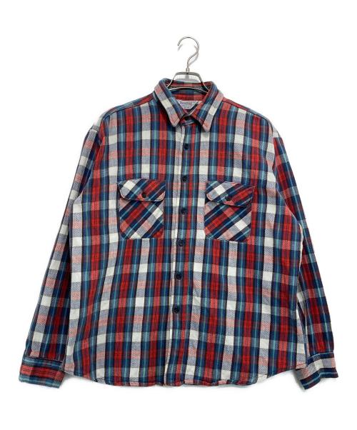 FIVE BROTHER（ファイブブラザー）FIVE BROTHER (ファイブブラザー) 70-80'sヘビーネルシャツ レッド×ブルー サイズ:XLの古着・服飾アイテム