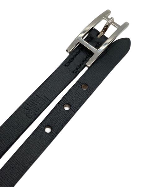 HERMES（エルメス）HERMES (エルメス) アピ レザーブレスレット ブラック サイズ:T3の古着・服飾アイテム