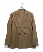 TOMORROW LANDトゥモローランド）の古着「コットンナイロンジャージー ダブルブレステッド4Bジャケット」｜ベージュ