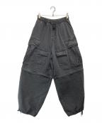 .kom×A'GEM/9ドットコム×エージェムナイン）の古着「セパレート カーゴパンツ/ワイドデニム イージーパンツ」｜グレー
