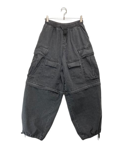 .kom（ドットコム）.kom (ドットコム) A'GEM/9 (エージェムナイン) セパレート カーゴパンツ/ワイドデニム イージーパンツ グレー サイズ:Fの古着・服飾アイテム