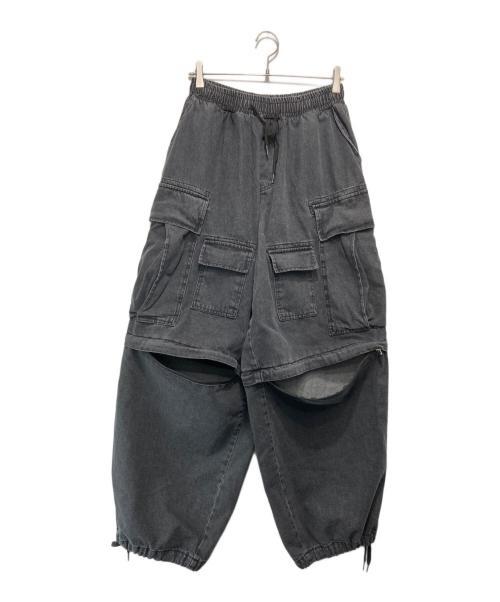 .kom（ドットコム）.kom (ドットコム) A'GEM/9 (エージェムナイン) セパレート カーゴパンツ/ワイドデニム イージーパンツ グレー サイズ:Fの古着・服飾アイテム