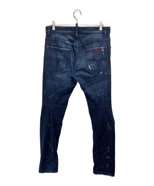 DSQUARED2（ディースクエアード）DSQUARED2 (ディースクエアード) ダメージ加工 ペイント デニムパンツ インディゴ サイズ:46の古着・服飾アイテム