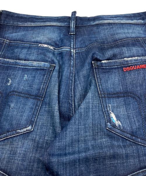 DSQUARED2（ディースクエアード）DSQUARED2 (ディースクエアード) ダメージ加工 ペイント デニムパンツ インディゴ サイズ:46の古着・服飾アイテム