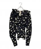 KENZOケンゾー）の古着「ラッフルカラーシルクブラウス」｜ブラック