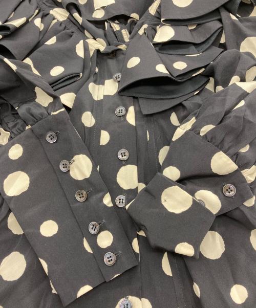 KENZO（ケンゾー）KENZO (ケンゾー) ラッフルカラーシルクブラウス ブラック サイズ:38の古着・服飾アイテム