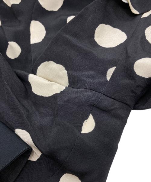 KENZO（ケンゾー）KENZO (ケンゾー) ラッフルカラーシルクブラウス ブラック サイズ:38の古着・服飾アイテム