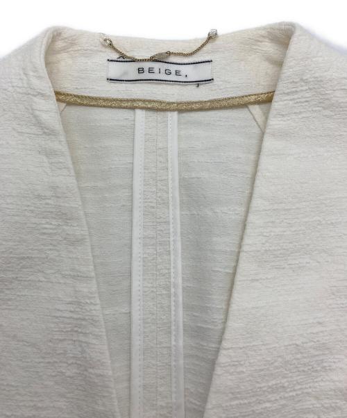 BEIGE（ベイジ）BEIGE (ベイジ) ノーカラージャケット アイボリーの古着・服飾アイテム