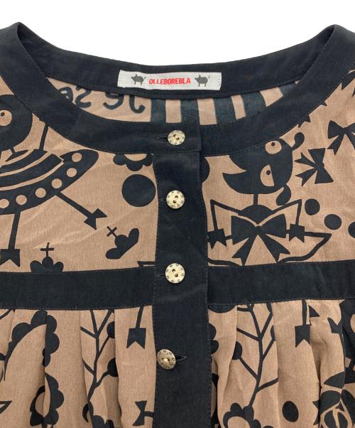 OLLEBOREBLA（アルベロベロ）OLLEBOREBLA (アルベロベロ) 総柄カーディガン ブラウン サイズ:-の古着・服飾アイテム