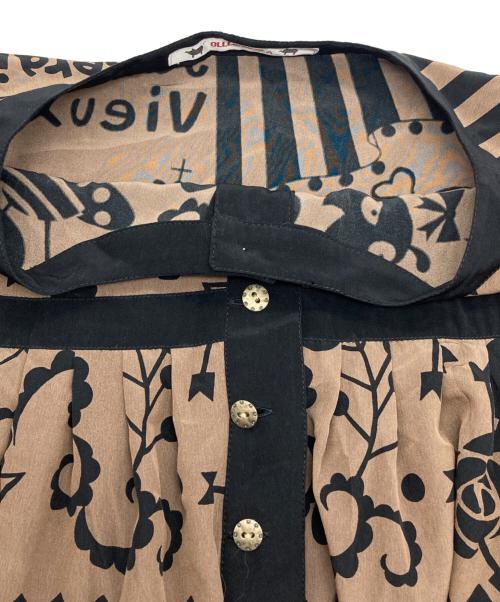 OLLEBOREBLA（アルベロベロ）OLLEBOREBLA (アルベロベロ) 総柄カーディガン ブラウン サイズ:-の古着・服飾アイテム