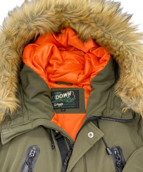 Schott（ショット）schott (ショット) シュノークルダウンパーカー オリーブ サイズ:Fの古着・服飾アイテム