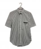 ALEXANDER McQUEENアレキサンダーマックイーン）の古着「ロゴ入りストライプシャツ」｜ブラック×ホワイト