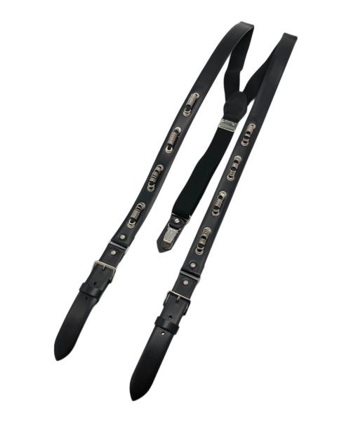 TOGA VIRILIS（トーガ ビリリース）TOGA VIRILIS (トーガ ビリリース) METAL LEATHER SUSPENDERS/レザーサスペンダー ブラックの古着・服飾アイテム