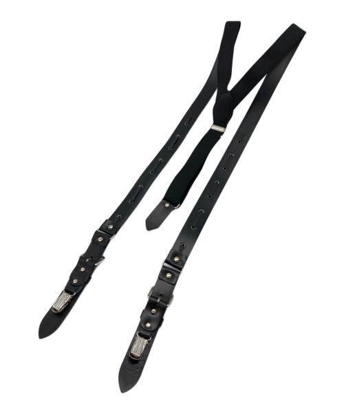 TOGA VIRILIS（トーガ ビリリース）TOGA VIRILIS (トーガ ビリリース) METAL LEATHER SUSPENDERS/レザーサスペンダー ブラックの古着・服飾アイテム