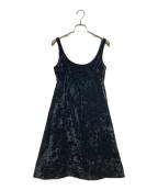 BURBERRY BLUE LABELバーバリーロンドンブルーレーベル）の古着「ノースリーブベルベット ワンピース」｜ブラック