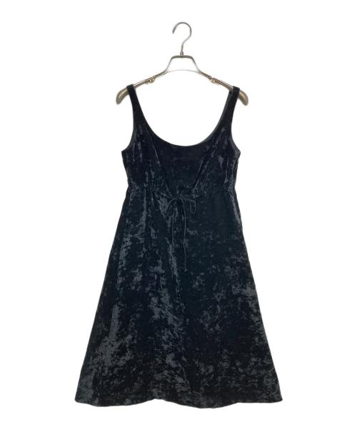 BURBERRY BLUE LABEL（バーバリーロンドンブルーレーベル）BURBERRY BLUE LABEL (バーバリーロンドンブルーレーベル) ノースリーブベルベット ワンピース ブラック サイズ:38の古着・服飾アイテム