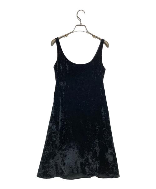 BURBERRY BLUE LABEL（バーバリーロンドンブルーレーベル）BURBERRY BLUE LABEL (バーバリーロンドンブルーレーベル) ノースリーブベルベット ワンピース ブラック サイズ:38の古着・服飾アイテム