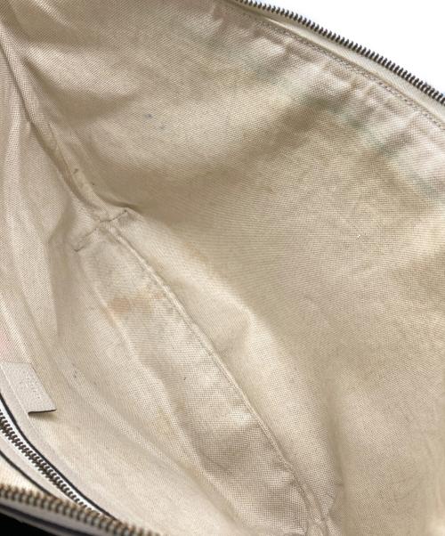 GUCCI（グッチ）GUCCI (グッチ) ロゴプリント ハーフムーン レザー ショルダーバッグ ベージュ サイズ:-の古着・服飾アイテム