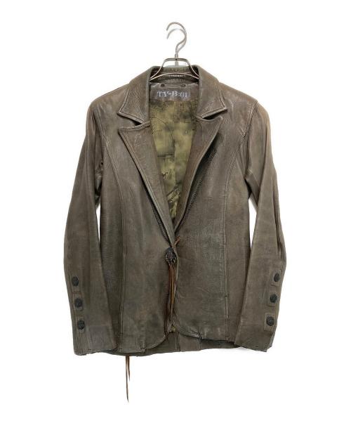 14th addiction（フォーティーンスアディクション）14th addiction (フォーティーンスアディクション) シープスキンレザージャケット オリーブ サイズ:1の古着・服飾アイテム