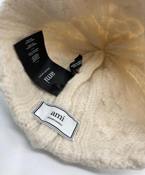 AMI Alexandre Mattiussi（アミアレクサンドルマテュッシ）AMI Alexandre Mattiussi (アミアレクサンドルマテュッシ) ウールニットキャップ アイボリーの古着・服飾アイテム