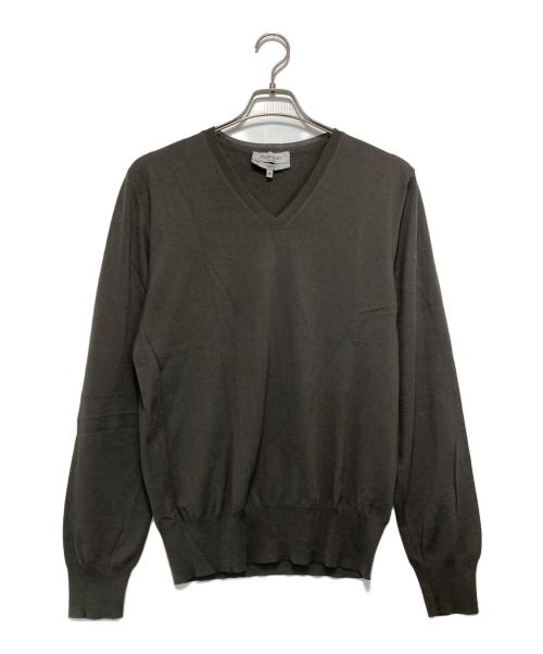 Yves Saint Laurent Rive Gauche（イヴ・サンローラン リヴ・ゴーシュ）Yves Saint Laurent Rive Gauche (イヴ・サンローラン リヴ・ゴーシュ) Vネックニット ブラウン サイズ:Mの古着・服飾アイテム