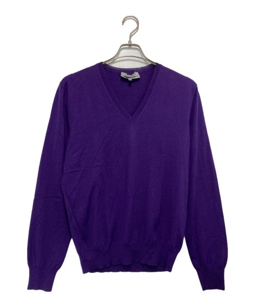 Yves Saint Laurent Rive Gauche（イヴ・サンローラン リヴ・ゴーシュ）Yves Saint Laurent Rive Gauche (イヴ・サンローラン リヴ・ゴーシュ) Vネックニット パープル サイズ:Ｍの古着・服飾アイテム