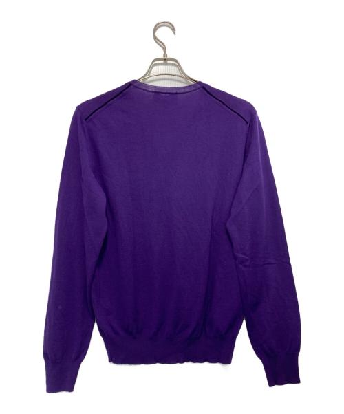 Yves Saint Laurent Rive Gauche（イヴ・サンローラン リヴ・ゴーシュ）Yves Saint Laurent Rive Gauche (イヴ・サンローラン リヴ・ゴーシュ) Vネックニット パープル サイズ:Ｍの古着・服飾アイテム