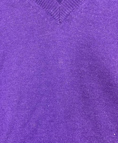 Yves Saint Laurent Rive Gauche（イヴ・サンローラン リヴ・ゴーシュ）Yves Saint Laurent Rive Gauche (イヴ・サンローラン リヴ・ゴーシュ) Vネックニット パープル サイズ:Ｍの古着・服飾アイテム