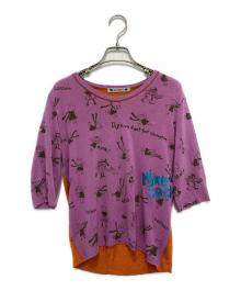 OLLEBOREBLA（アルベロベロ）の古着「半袖切替カットソー」｜ピンク