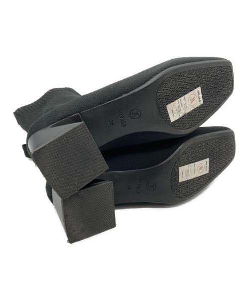 VIVAIA（ビバイア）VIVAIA (ビバイア) スクエアトゥ 撥水加工 ショートブーツ ブラック サイズ:38の古着・服飾アイテム