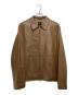 BOSS HUGO BOSS（ボス ヒューゴボス）の古着「ラムレザージップブルゾン」｜ブラウン