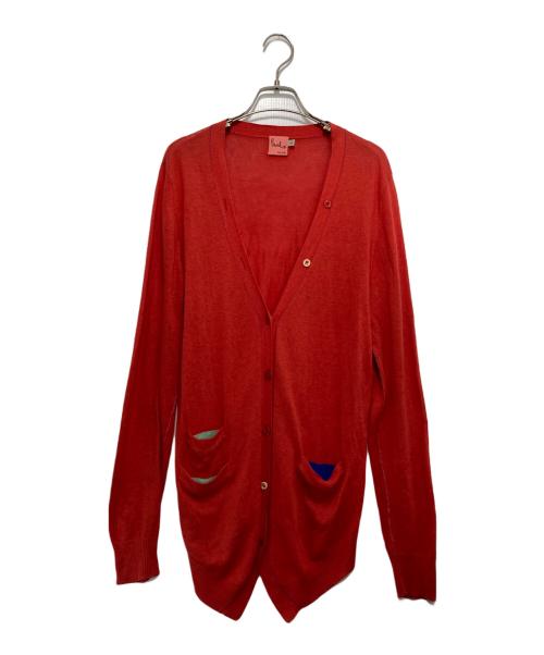 PAUL SMITH（ポールスミス）PAUL SMITH (ポールスミス) カシミヤブレンドマルチカラーボタンカーディガン レッド サイズ:ｌの古着・服飾アイテム