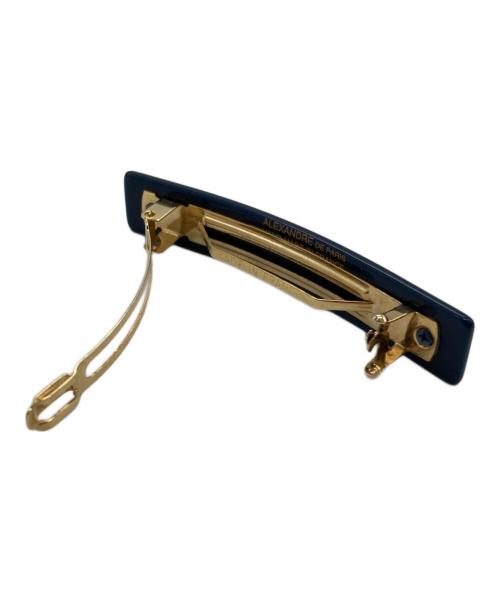 ALEXANDRE de Paris（アレクサンドルドゥパリ）ALEXANDRE DE PARIS (アレクサンドルドゥパリ) デニム柄バレッタ スカイブルーの古着・服飾アイテム