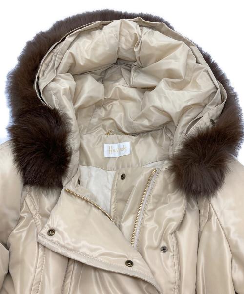 Harrods（ハロッズ）Harrods (ハロッズ) フォックスファー ダウンコート ベージュ サイズ:1の古着・服飾アイテム