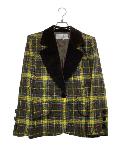 YVES SAINT LAURENT diffusion femmes（イヴサンローラン）YVES SAINT LAURENT diffusion femmes (イヴサンローラン) ［OLD］ウールジャケット イエロー サイズ:M（9A3）の古着・服飾アイテム