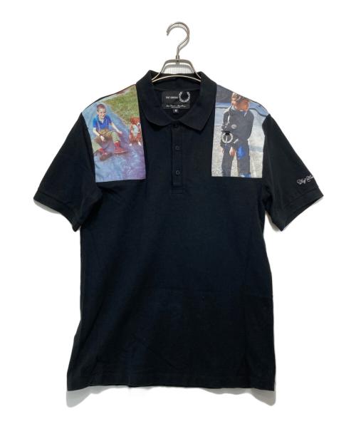 FRED PERRY（フレッドペリー）FRED PERRY (フレッドペリー) RAF SIMONS (ラフシモンズ) Shoulder Print Pique SHIRT ブラック サイズ:Mの古着・服飾アイテム